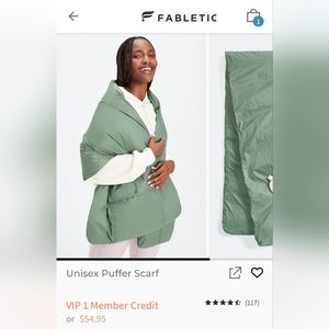 New without Tags Fabletics Unisex Puffer Scarf Green
